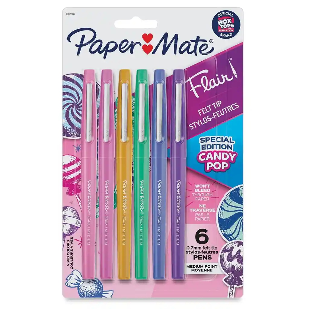 Plumígrafo Paper Mate Flair Candy Pop X 6u