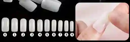 Uñas Postizas Blancas Transparentes En Gel Mediana X20 Unds