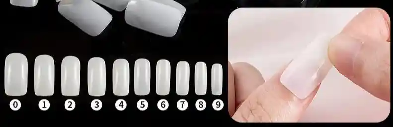 Uñas Postizas Blancas Transparentes En Gel Mediana X20 Unds