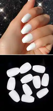 Uñas Postizas Blancas Transparentes En Gel Mediana X20 Unds