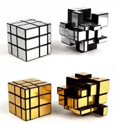 Cubo Rubik Mirror 2x2 Rompecabezas 3d Espejo Dorado O Plateado