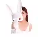 Mascara Sexy Antifaz Coneja Orejas Largas Halloween 32cm (blanco)