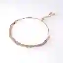 Pulsera Hilos Con Puntos Entrelazados - Tono Tres Oros Baño 18k