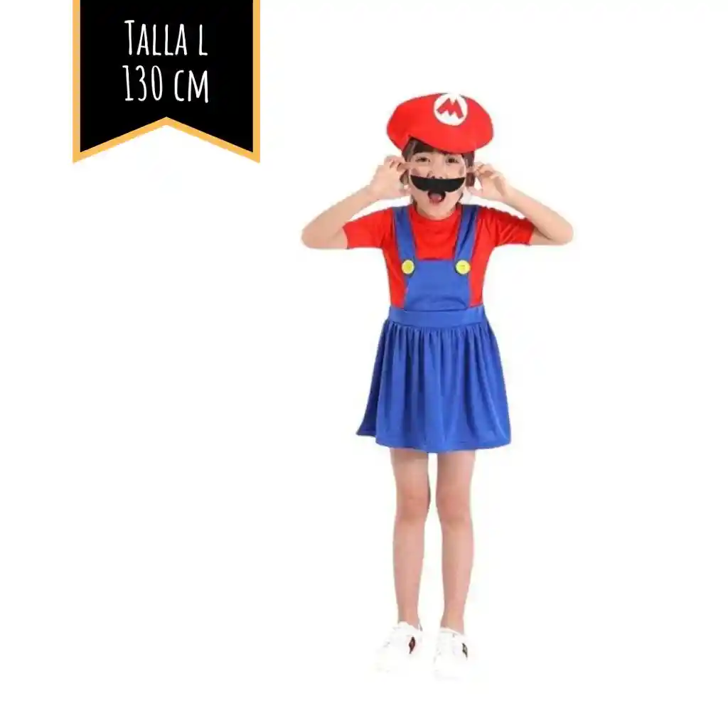 Disfraz Halloween Niña Mario Bros Talla L (130 Cm)