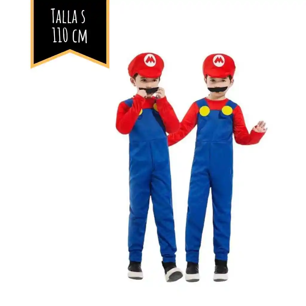 Disfraz Halloween Niño Mario Bros Talla S (110 Cm)