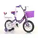 Bicicleta Niñas Rin 12 Canasta Pito Frenos Princess - Lila