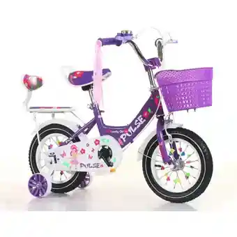 Bicicleta Niñas Rin 12 Canasta Pito Frenos Princess - Lila