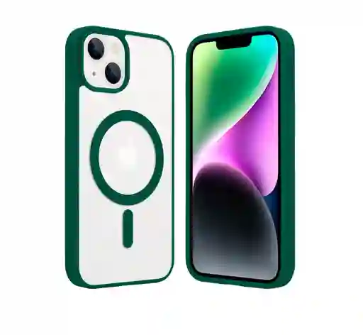 Forro Estuceh Magsafe Transparente Iphone Color Verde