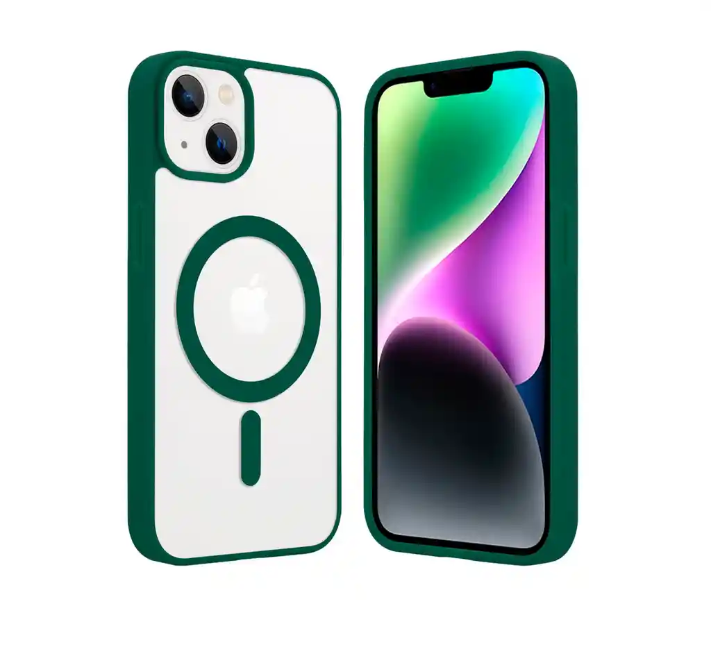 Forro Estuceh Magsafe Transparente Iphone Color Verde