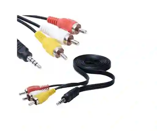 Cable Adaptador Rca Macho Por Estereo Auxiliar Macho 3x1