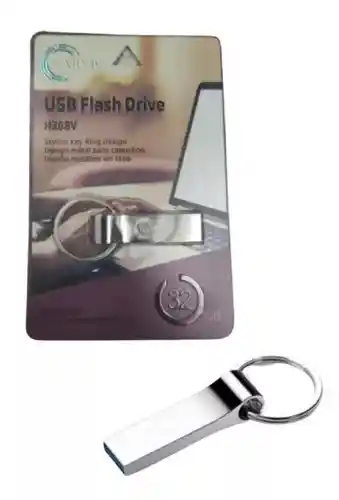 Memoria Usb 32 Gb Metalica Llavero Clase 10 Escolar Harvic