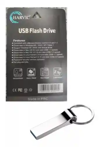 Memoria Usb 32 Gb Metalica Llavero Clase 10 Escolar Harvic