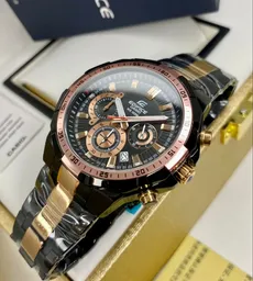 Reloj Pulso Casio Edifice Analógico Cronógrafo Negro- Dorado