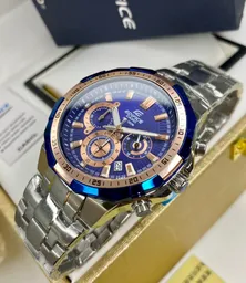 Reloj Pulso Casio Edifice Analógico Cronógrafo Plateado