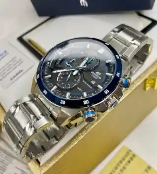 Reloj Pulso Casio Edifice Analógico Cronógrafo Plateado