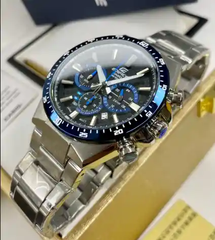 Reloj Pulso Casio Edifice Analógico Cronógrafo Plateado