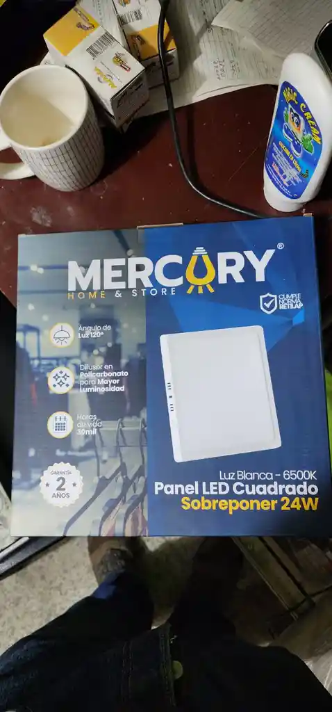 Panel Led Cuadrado De Sobreponer De 24w,marca Mercury