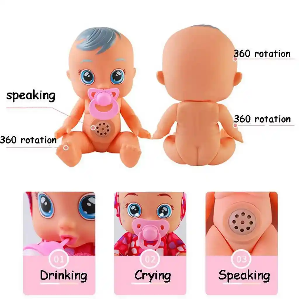 Muñeca Bebes Llorones Cry Babies Con Sonidos Llora Baby 3