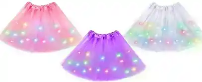 Halloween Tutu Para Niña Colores Varios Con Luz Led De Colores