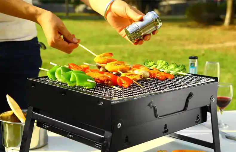 Parrilla De Carbon Portatil Acero Inoxidable Fk15-80