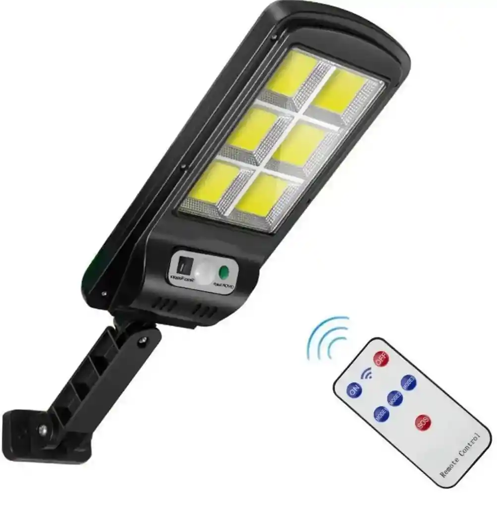 Lampara Solar 120 Led Exteriores Sensor De Movimieno + Control									