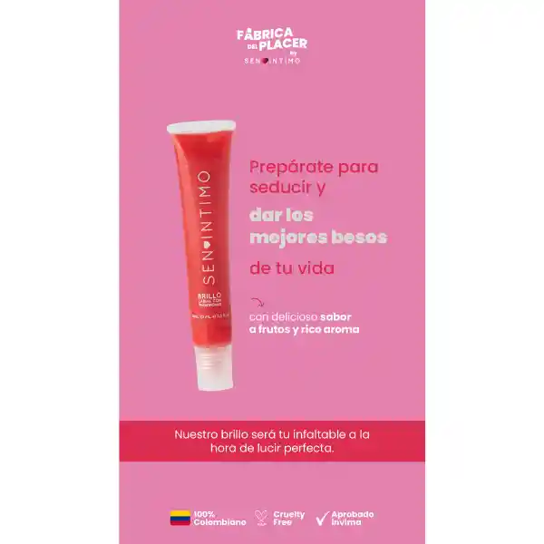 Brillo Labial Con Feromonas X 20ml Cereza Sen Intimo