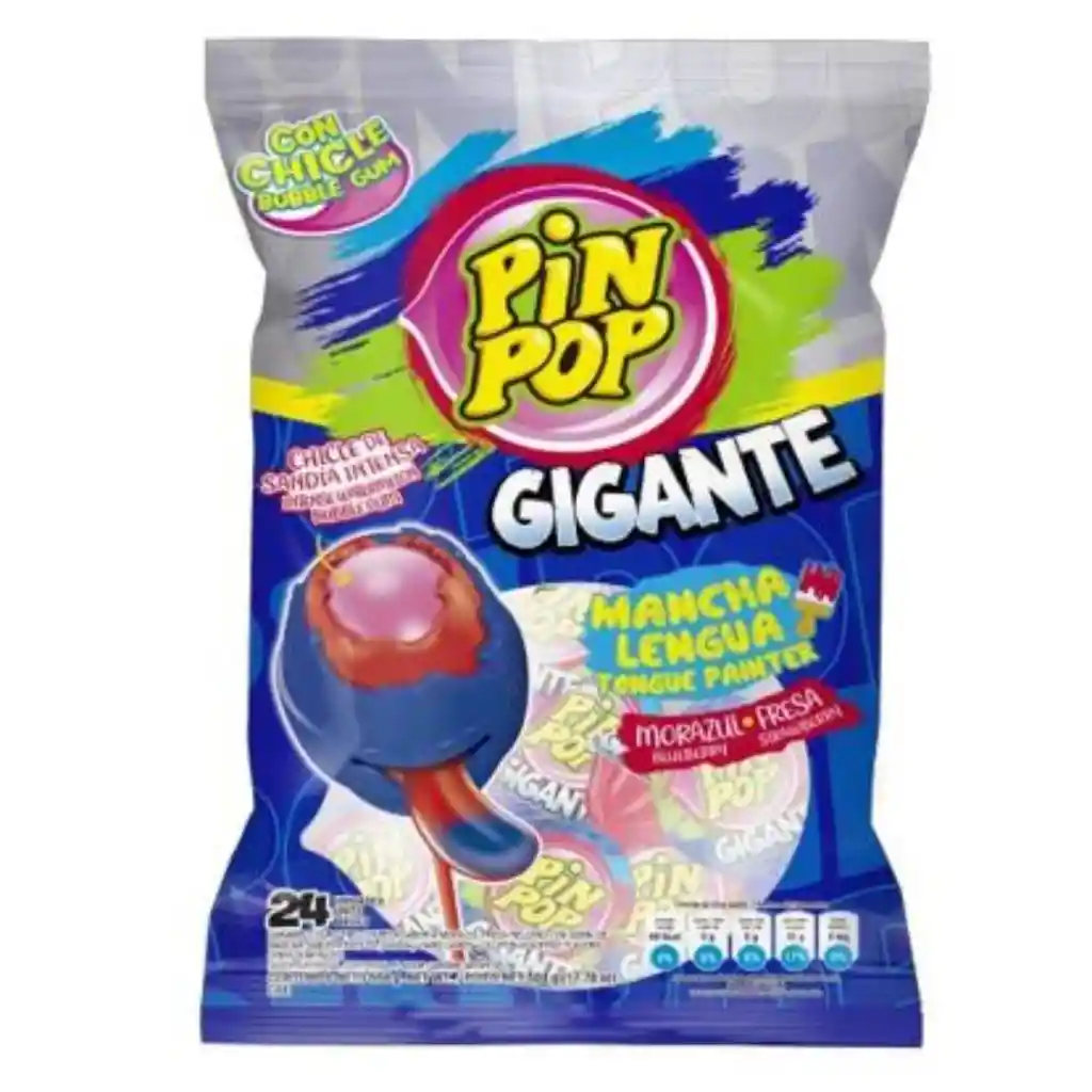 Pin Pop Gigante Mora Azul Fresa X 24