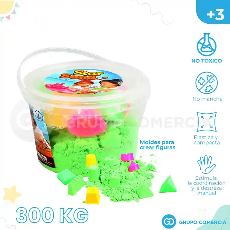 Arena Moldeable Kinetica Con Figuras Para Niños 300 Gramos