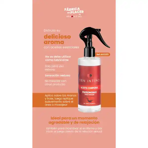 Aceite Para Masajes Y Aromaterapia X 250 Ml Sen Intimo Con Feromonas