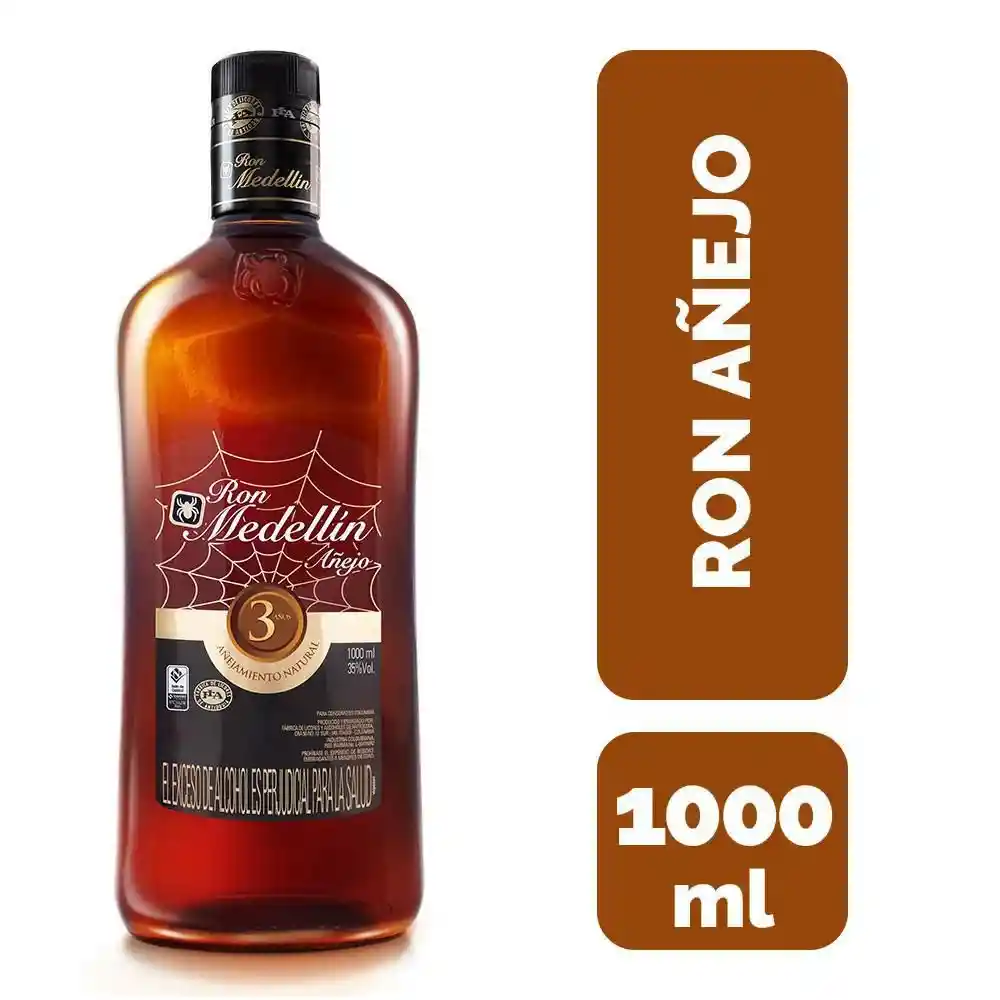 Ron Medellin Añejo 3 Años 1lt
