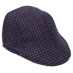Boina Inglesa Paño Unisex Sol Moda Gorro Sombrero Morada Cuadros