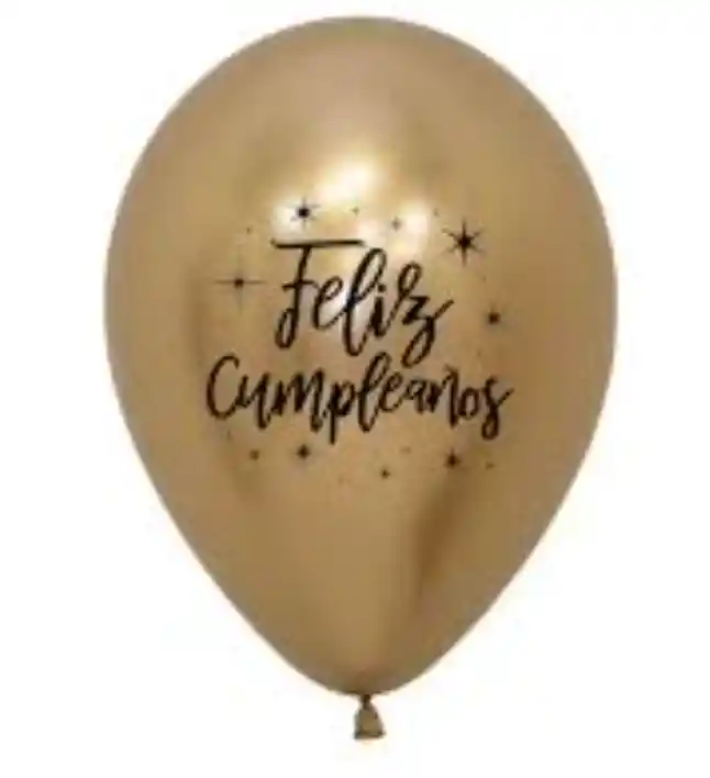 Globo Dorado Réflex Con Helio De Cumpleaños