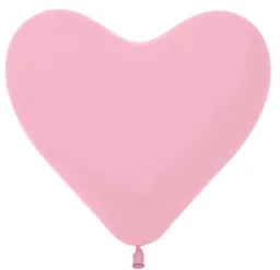 Globo De Corazon Latex Rosado, Inflado Con Helio