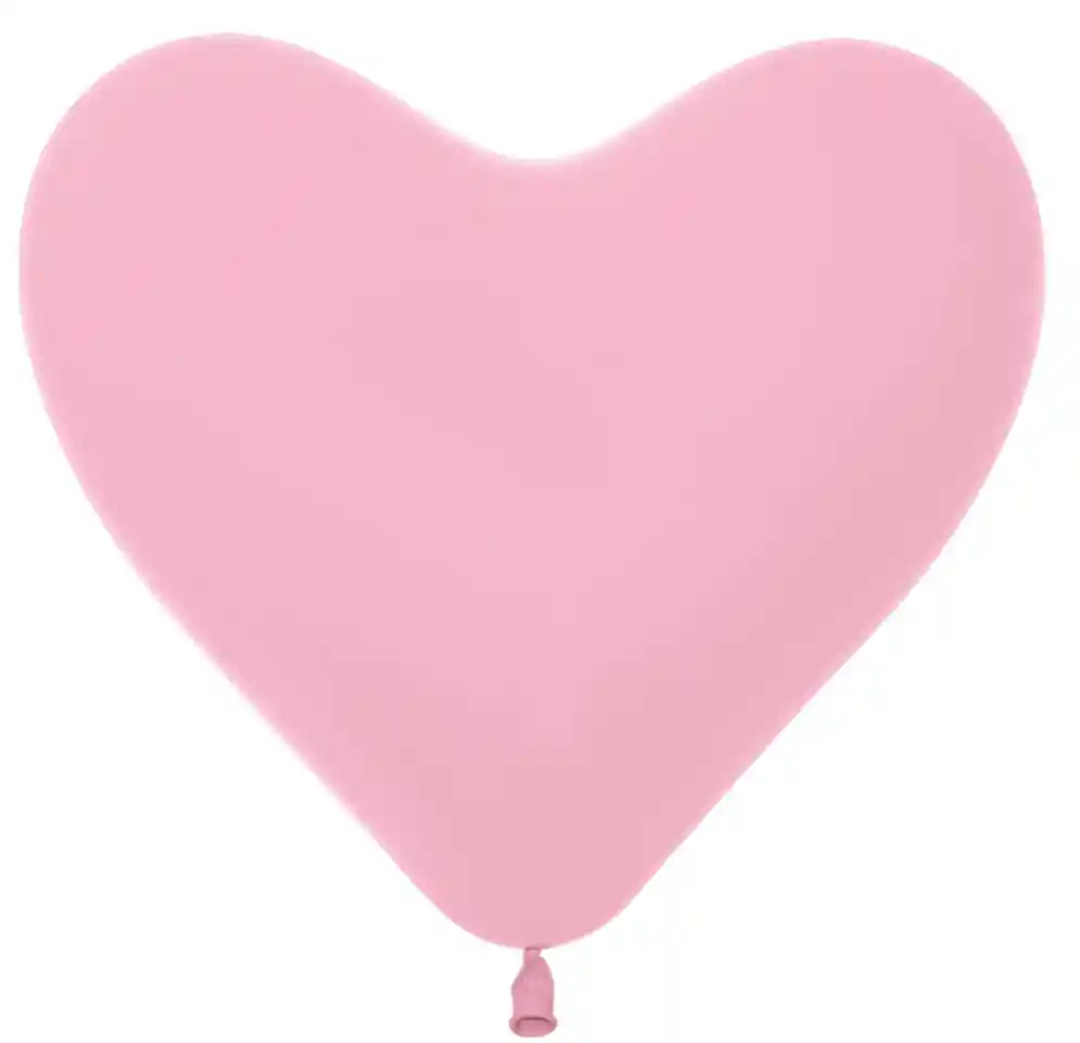 Globo De Corazon Latex Rosado, Inflado Con Helio