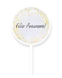 Globo Burbuja Feliz Aniversario Inflado Al Aire