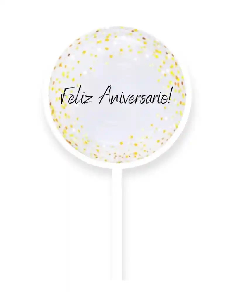 Globo Burbuja Feliz Aniversario Inflado Al Aire