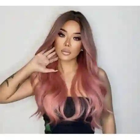 Peluca Karol G Rosa