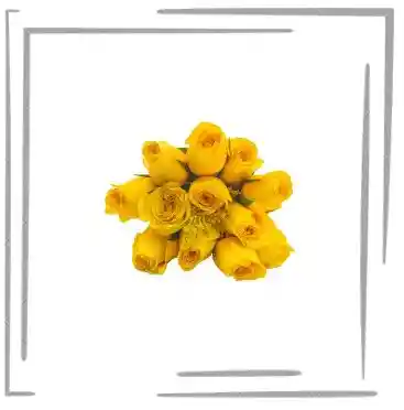 Arreglo Floral, 12 Rosas Amarillas