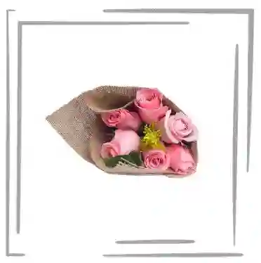 Arreglo Floral , 6 Rosas Rosadas