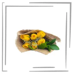Arreglo Floral, 6 Rosas Amarillas