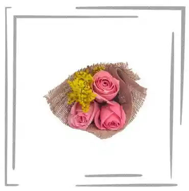 Arreglo Floral, 3 Rosas Rosadas