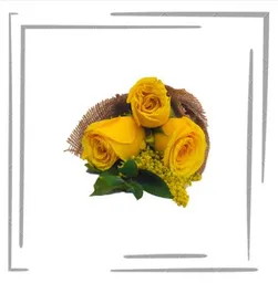 Arreglo Floral, 3 Rosas Amarillas
