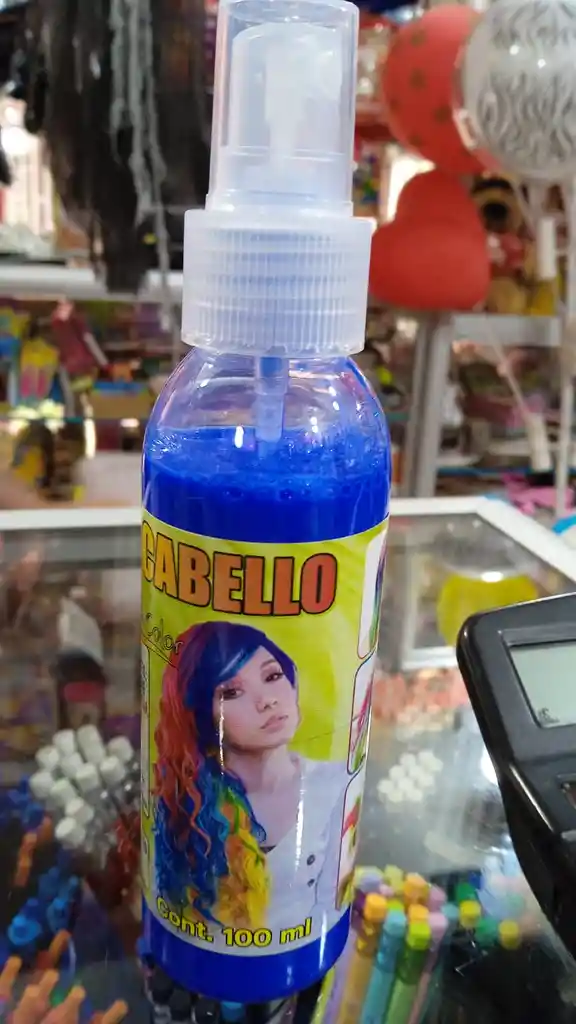 Laca Para Cabello Color Azul De 100 Ml