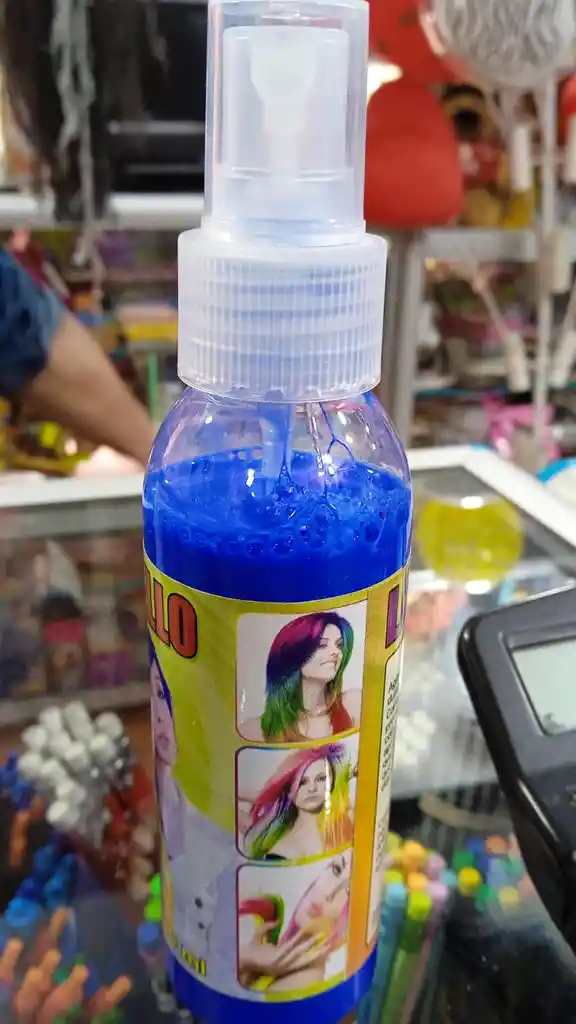 Laca Para Cabello Color Azul De 100 Ml