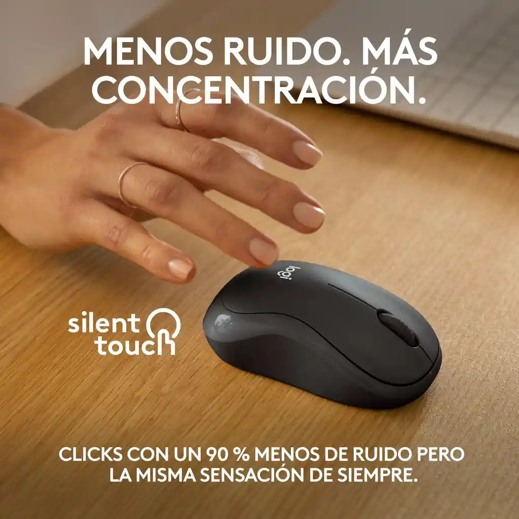 Mouse Bluetooth Un 90 Silencioso Logitech M240 Silent -negro