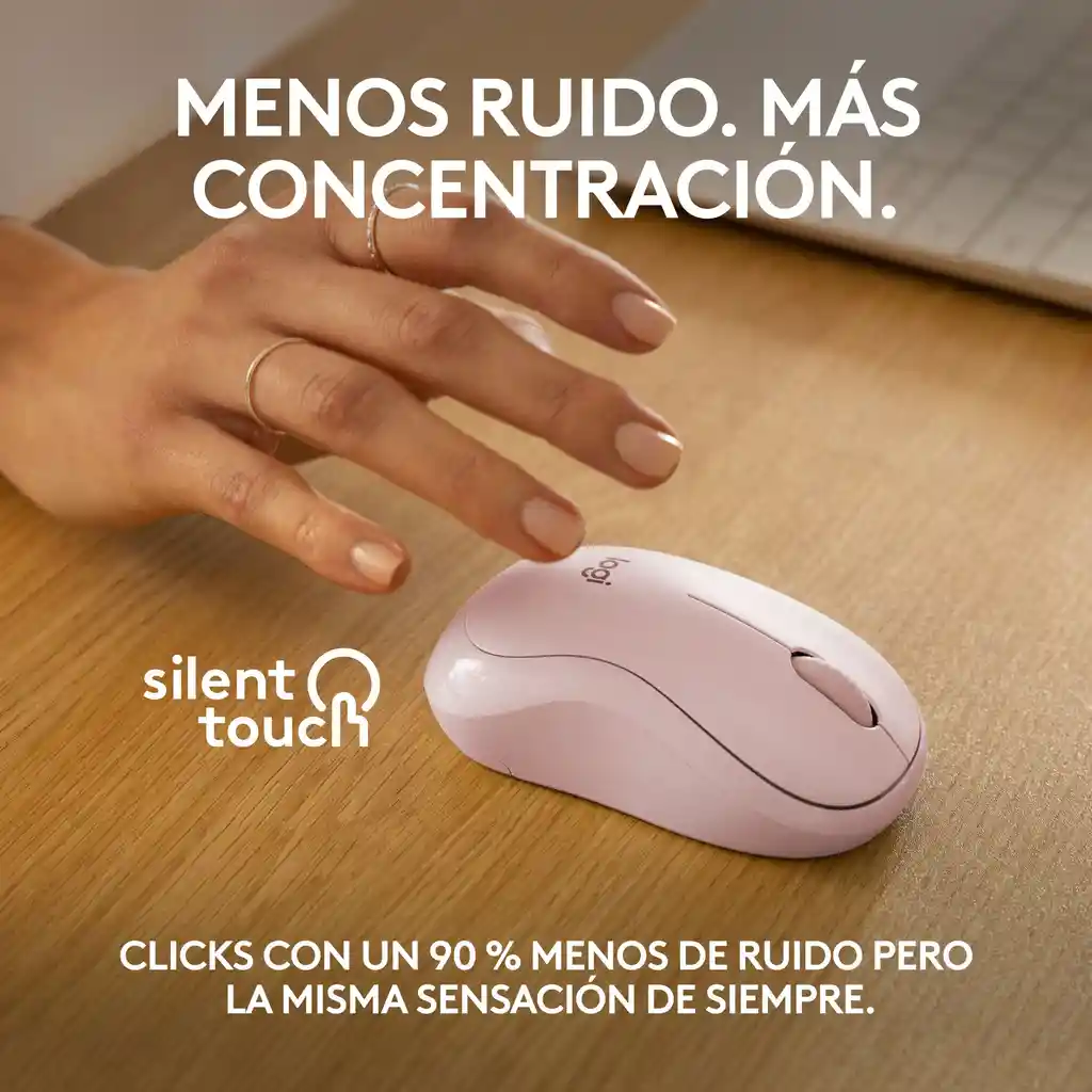 Mouse Bluetooth Un 90 Silencioso Logitech M240 Silent -rosado