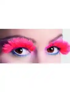 Pestañas Postizas De Plumas Fucsia Para Halloween