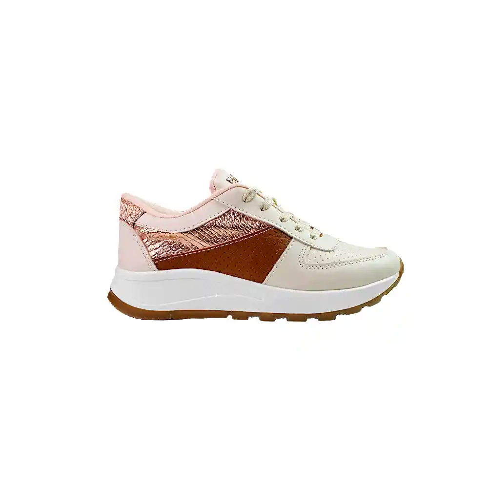 Zapato Dama Calzado Mujer Tenis Casual Karla Chacon Celine Beige/36