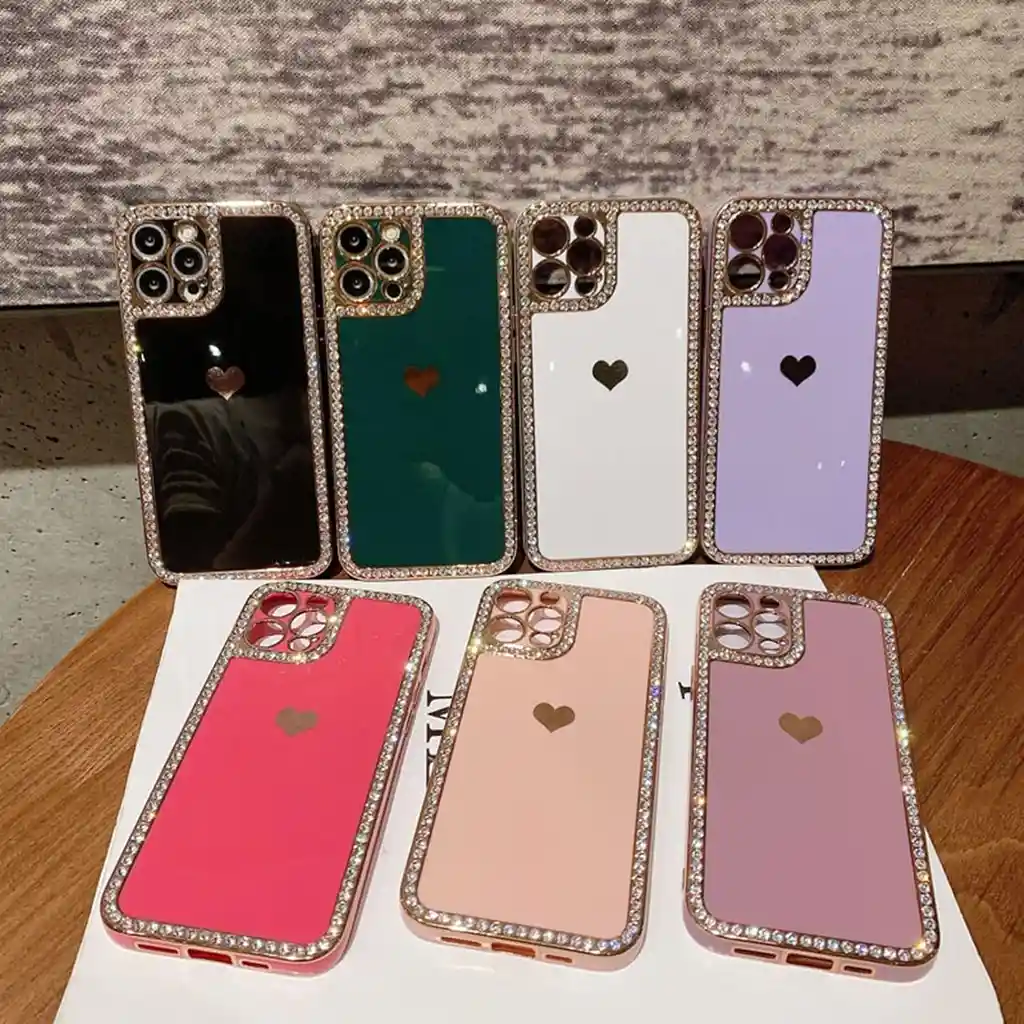 Case, Estuche,forro Perlados ,corazon Azul Claro