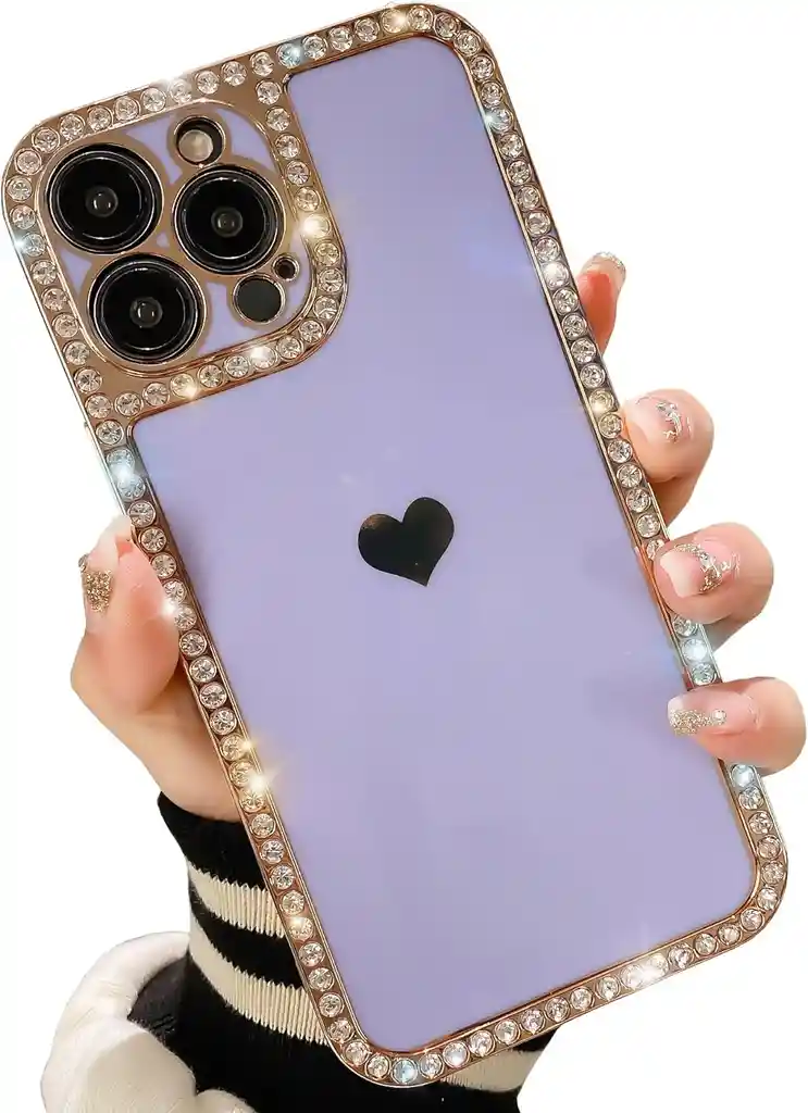 Case, Estuche,forro Perlados ,corazon Azul Claro